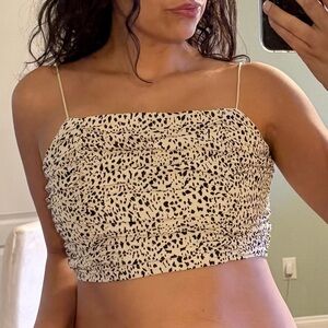 PacSun Spotted Cream and Black Crop Top